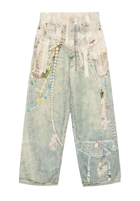 loose fit jeans 1981 unisex white and green ACNE STUDIOS | CK0134AET